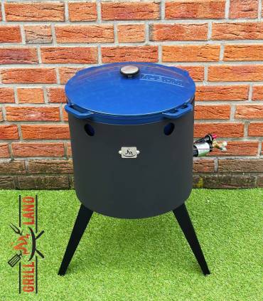 SET Gas-Feuerofen Utschak KOMFORT 40 cm, Stahl 3mm, mit 15L Kazan Gusseisen Robari mit Deckel aus Gusseisen emailliert